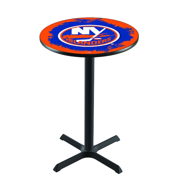 42" Blk Wrinkle New York Islanders Pub Table